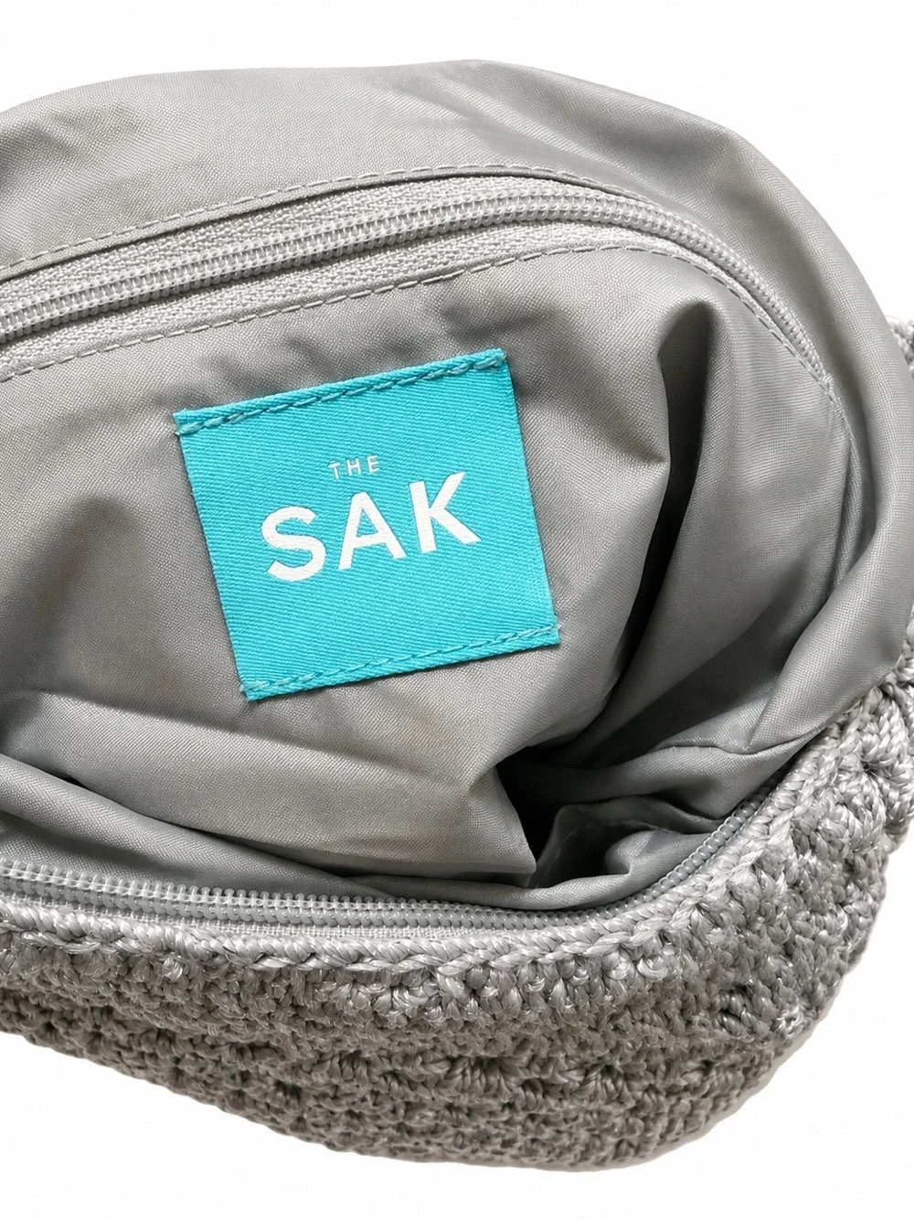 The Sak Silver Crochet Hobo Shoulder Bag